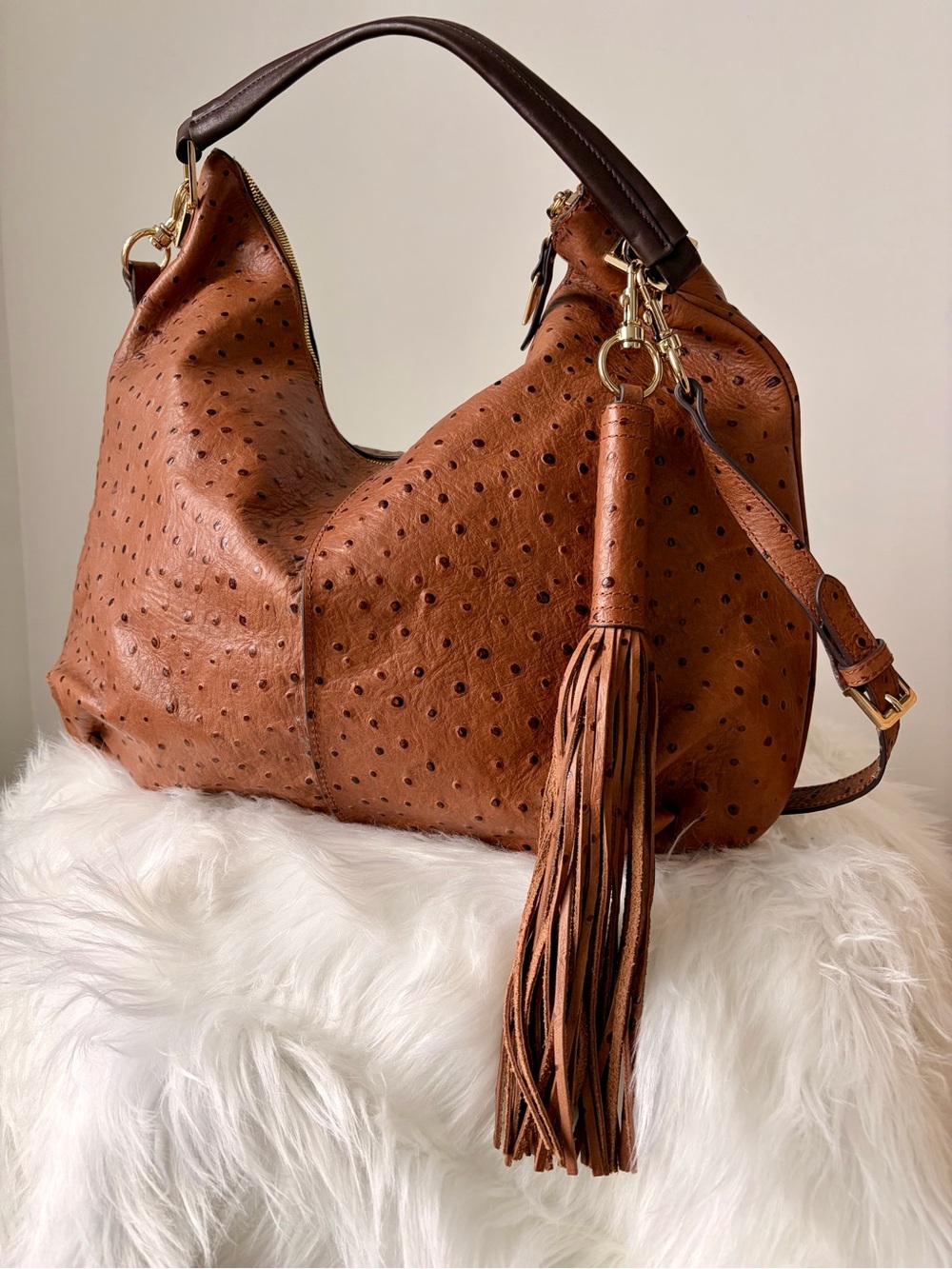 G.I.L.I. Roma 2 Ostrich Leather Bag